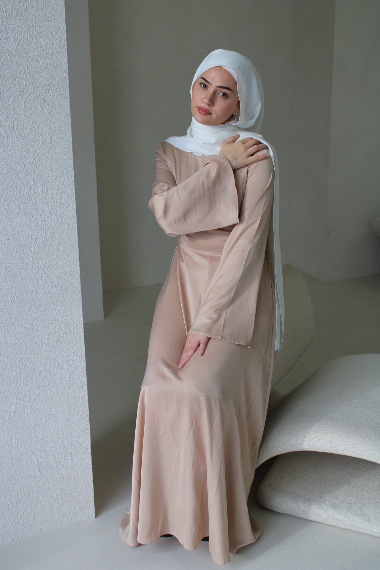 Leylah Satin Dress Gold