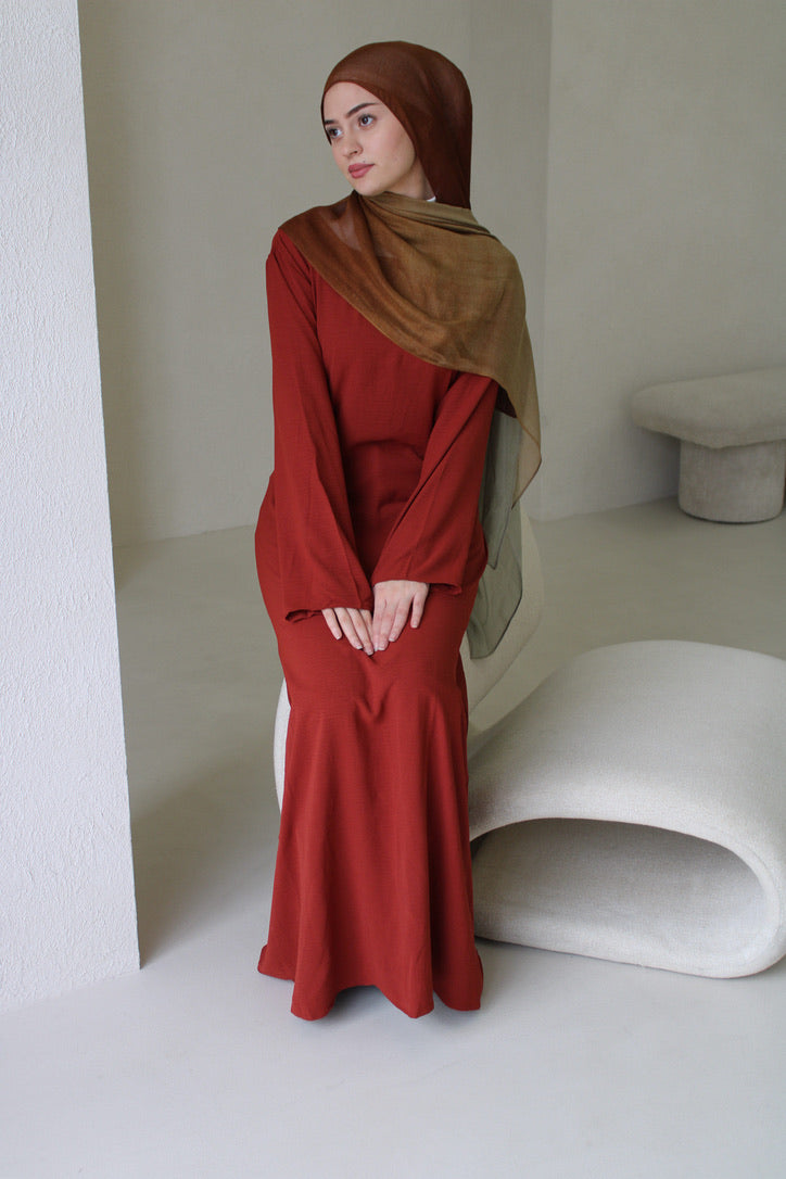 Zahra Dress Brick Red