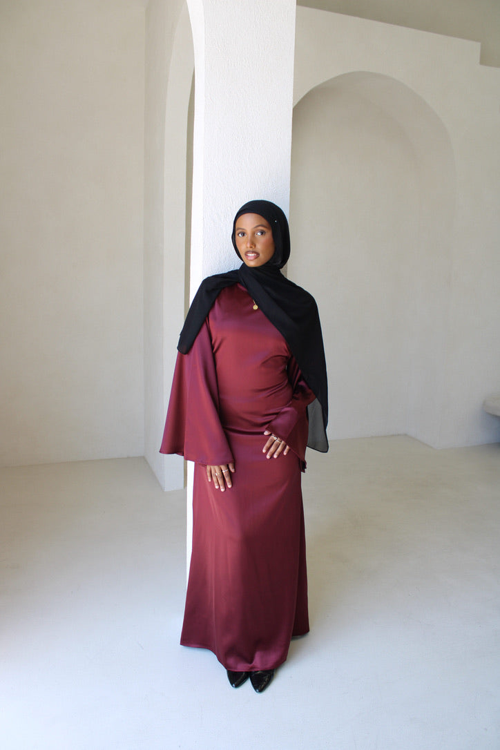 Amirah Dress Burgundy