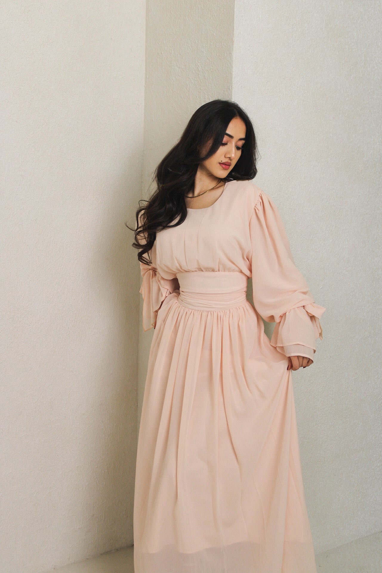 Liyana Dress Peach Blush
