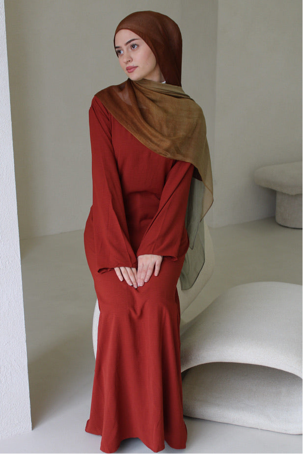 Zahra Dress Brick Red