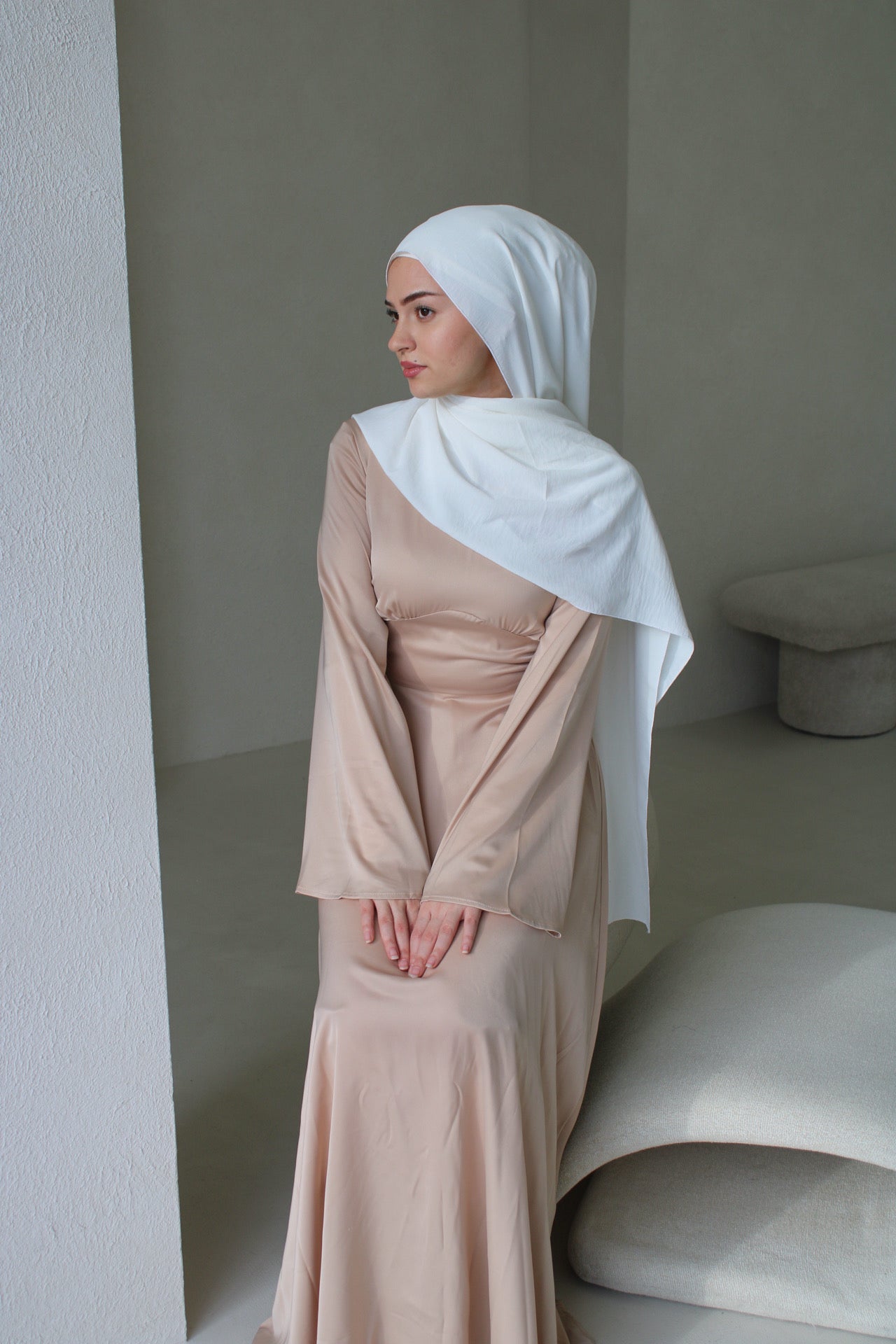 Leylah Satin Dress Gold